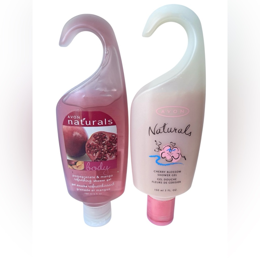 VTG Lot Of 2 NEW Avon Naturals Shower Gel Pomegranate & Mango Cherry Blossom